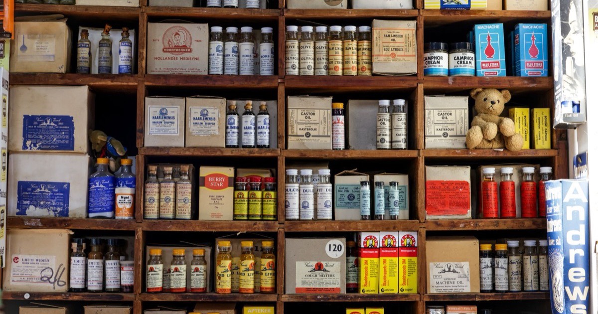 Medical store stock with batch numbers and expiry dates